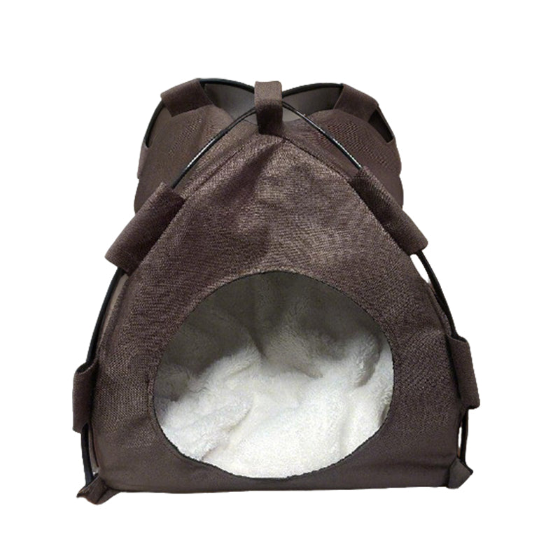 Round-Top Tent Pet Bed with Plush Mat