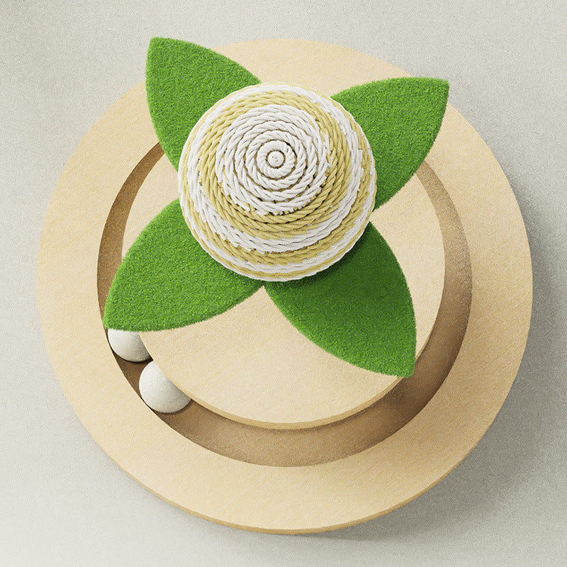 Cat Tumbler Toy on Spring - Interactive Teaser Wand & Sisal Chew Ball in One