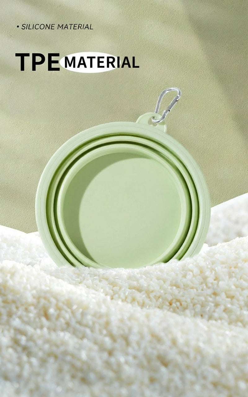 Macaron Color Foldable Pet Bowl - Silicone Portable Dog Cat Dish for Travel, Easy Pack Outdoor Feeder