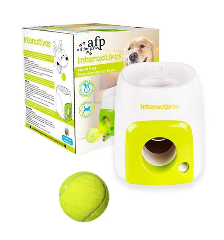 Smart Tennis Treat Launcher - Interactive Food Dispensing Dog Toy with Ball Launch & Training Rewards
