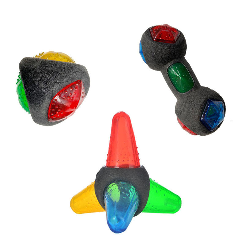 Indestructible Glow-in-the-Dark Dog Ball - Squeaky, High Bounce TPR Chew Toy