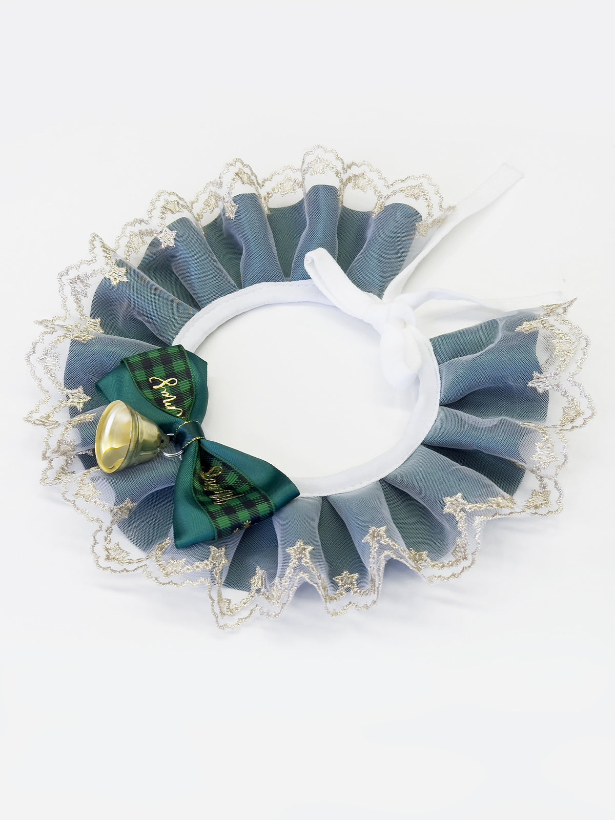 Cat Dog Collar Bandana Bowknot Christmas Sheer Plaid