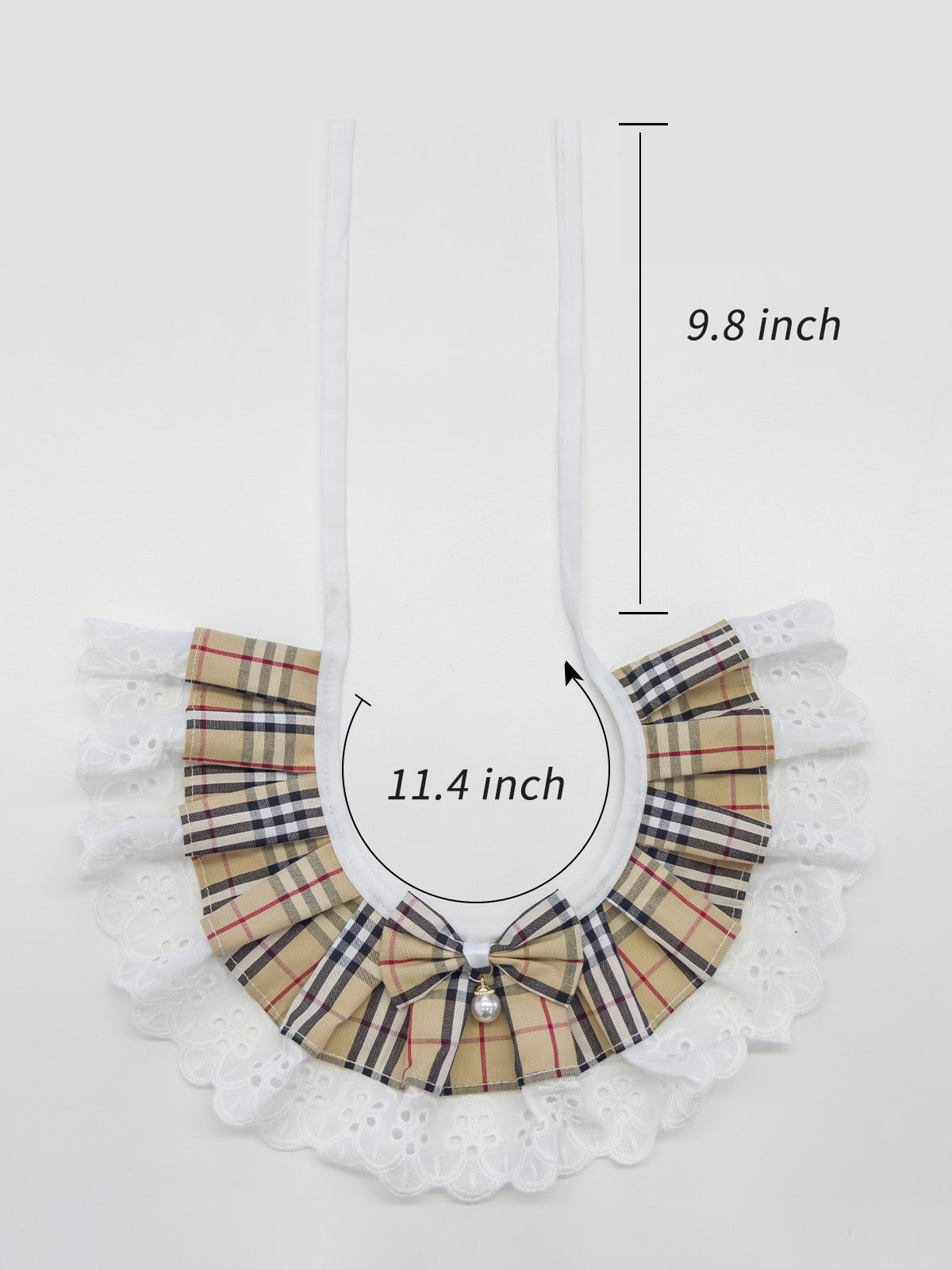 Cat Dog Collar Bandana Bowknot Plaid Adjustable