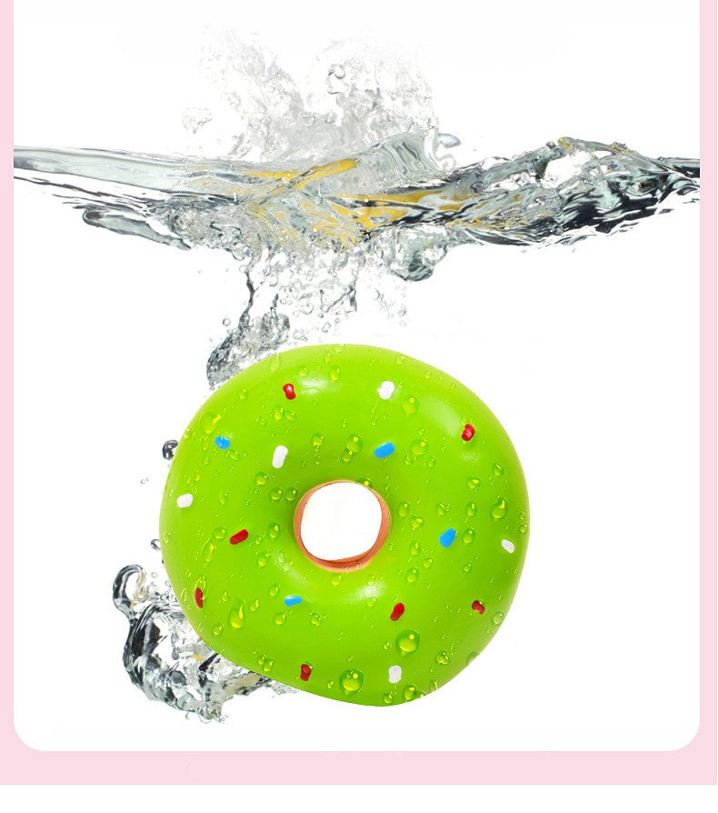 Donut Dog Toy - Squeaky Latex Ring with Realistic Colors