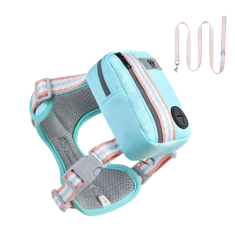 Pet Harness with Mini Backpack Leash Set