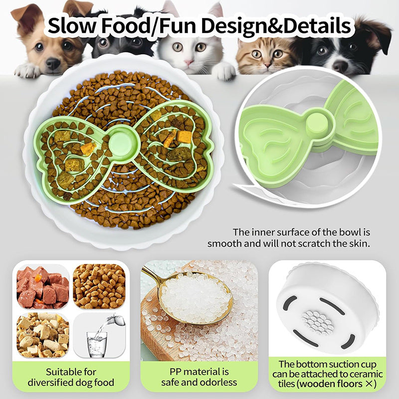 Slow Feed Licking Bowl with Suction Cups - Multi-Function Pet Feeder for Anxiety, Fast Eaters & Messy Drinkers