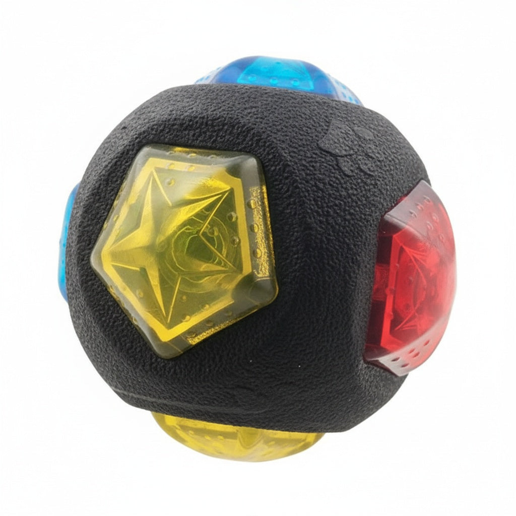 Indestructible Glow-in-the-Dark Dog Ball - Squeaky, High Bounce TPR Chew Toy