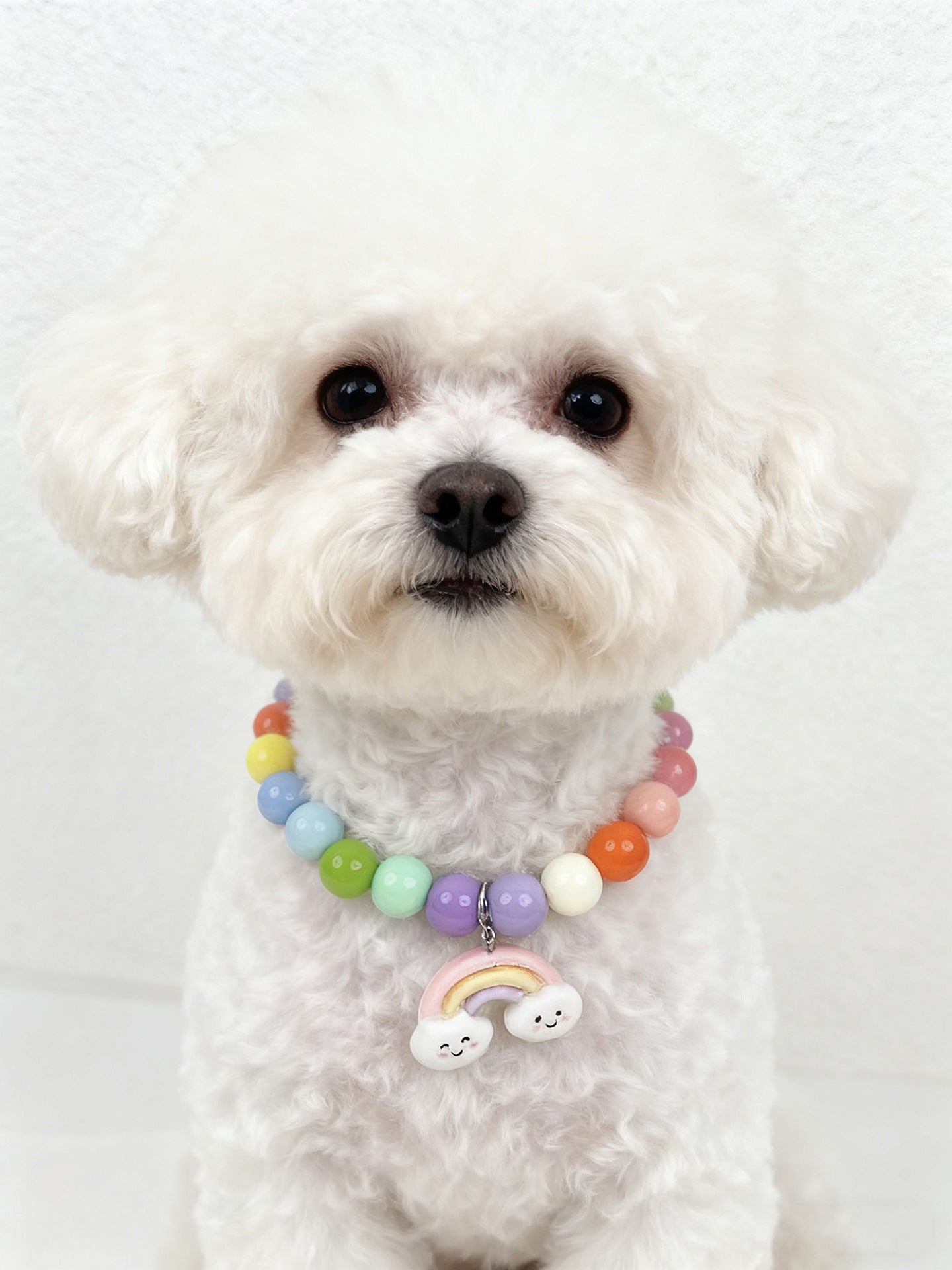 Sweet Pet Necklace Hand-Strung Beaded Collar with Cartoon Cat Charms for Dogs and Cats
