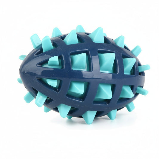 Squeaky Football Dog Toy with Massage Spikes - TPR, Floats, Aggressive Chew