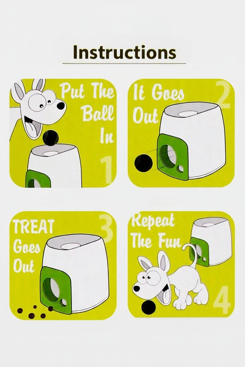 Smart Tennis Treat Launcher - Interactive Food Dispensing Dog Toy with Ball Launch & Training Rewards