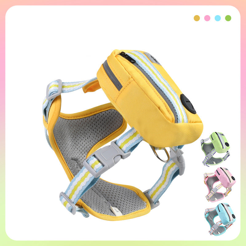 Pet Harness with Mini Backpack Leash Set