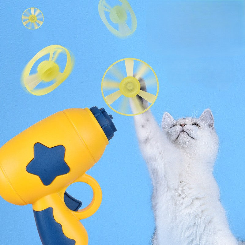 Cat Toy Gun with Flying Disks - Auto-Launch Spinner for High-Energy Cats