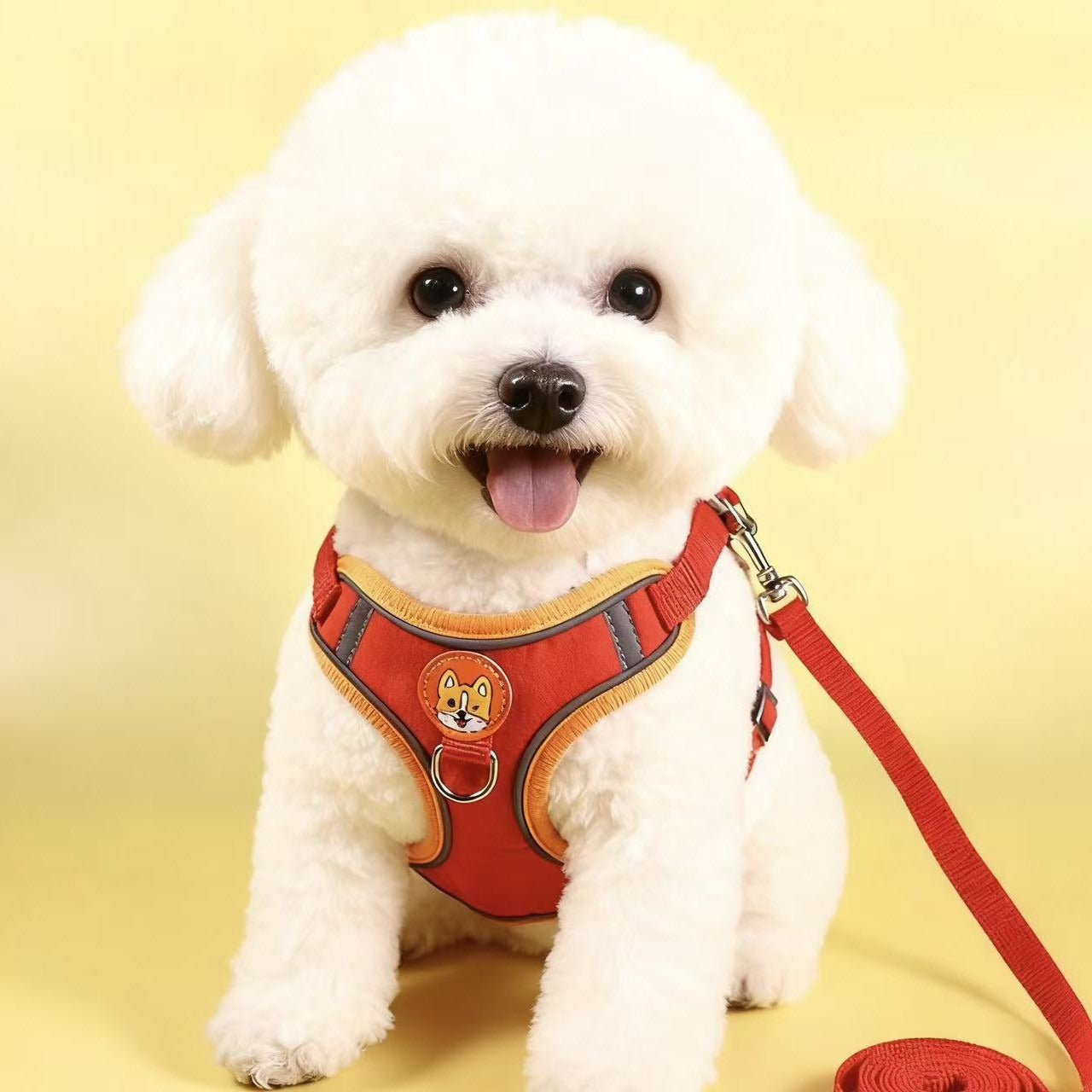Suede-Lined Dog Harness Vest - Escape-Proof Reflective Vest for Small Dogs & Cats