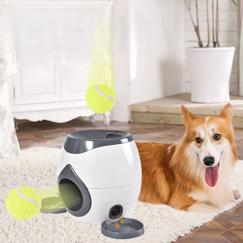 Auto-Fetch & Feed Trainer - Interactive Dog Ball Launcher with Treat Dispenser Toy