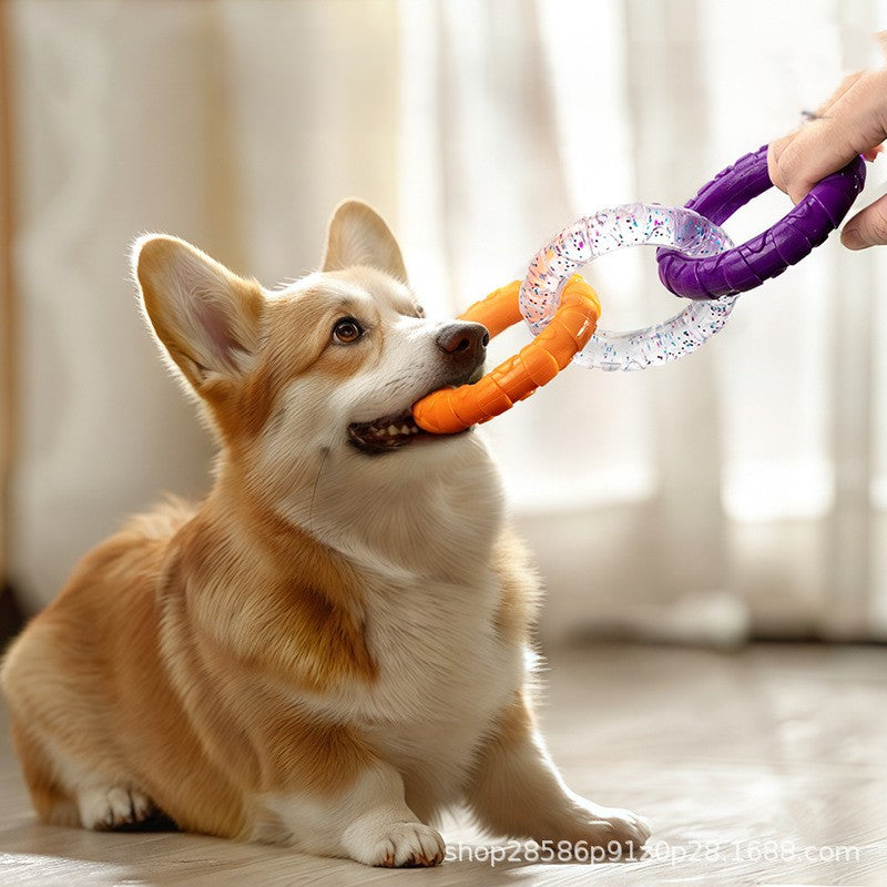Triple Ring TPR Dog Chew Toy - Dental Cleaning, Boredom Relief for Dogs