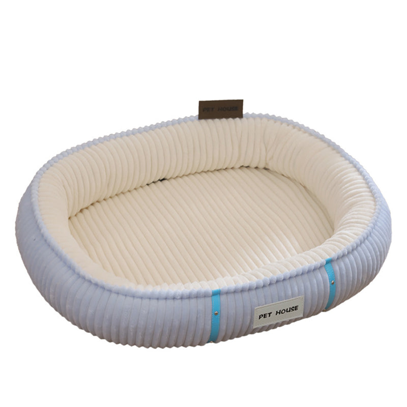 Oval Cat Dog Bed Removable Cover