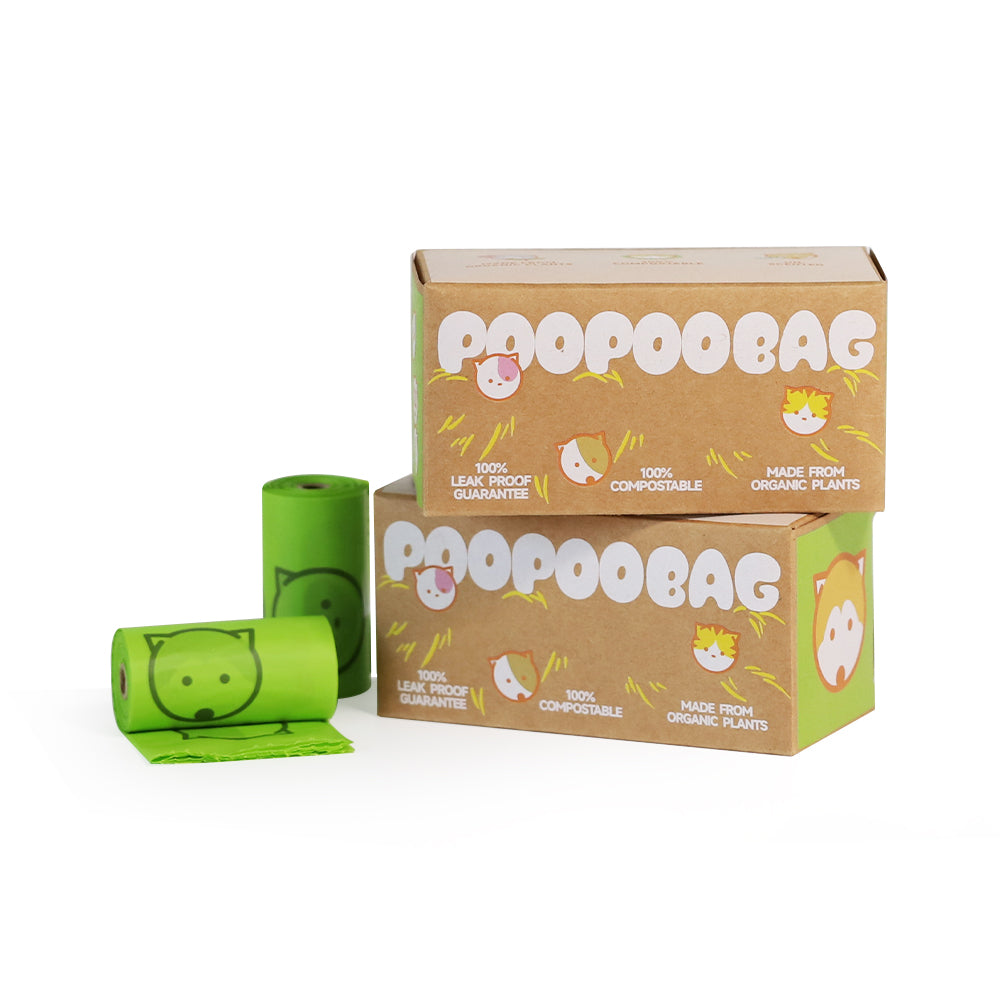 120 Counts Dog Poop Bags 100% Certified Home Compostable Waste Bag Leak Proof Waste Bags Large Size Unscented