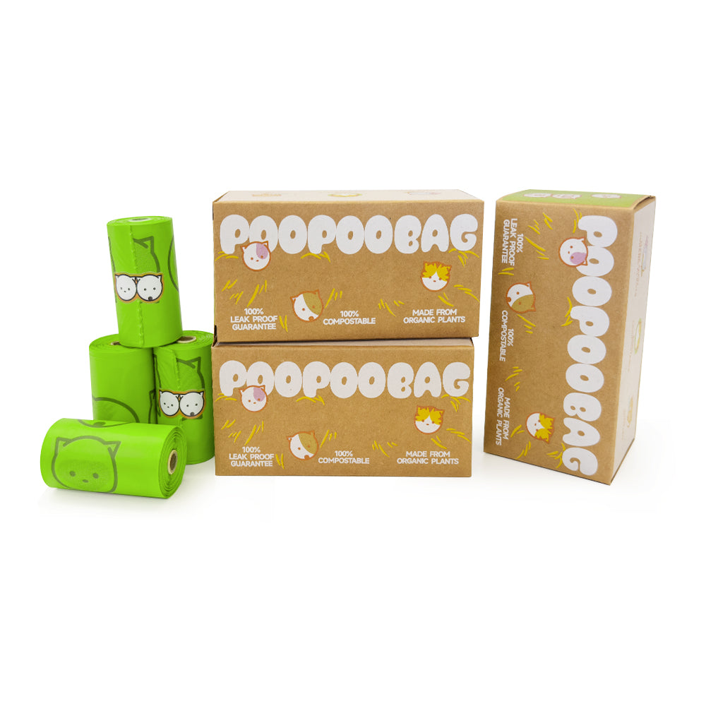 120 Counts Dog Poop Bags 100% Certified Home Compostable Waste Bag Leak Proof Waste Bags Large Size Unscented