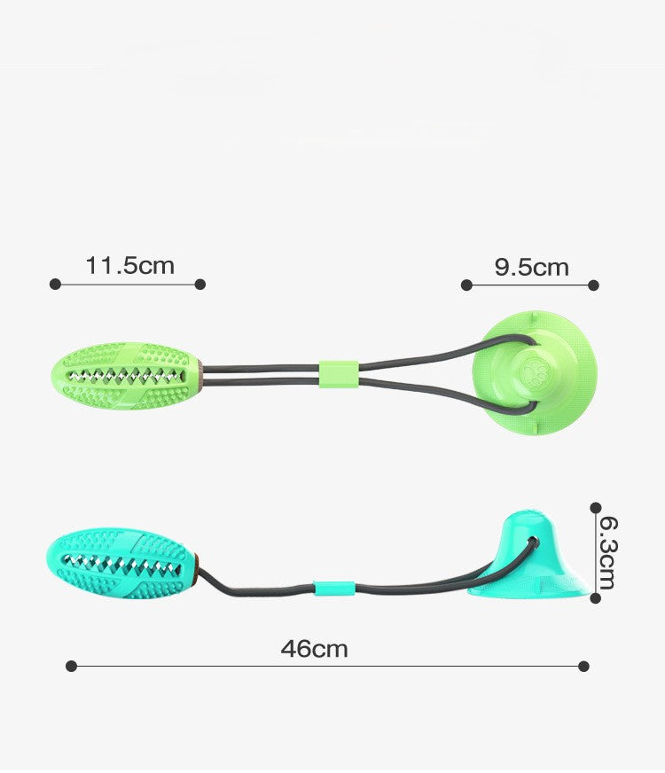 Suction Chew Ball Feeder - Dog Puzzle Toy with Suction Cup Base for Treat Dispensing & Teeth Cleaning