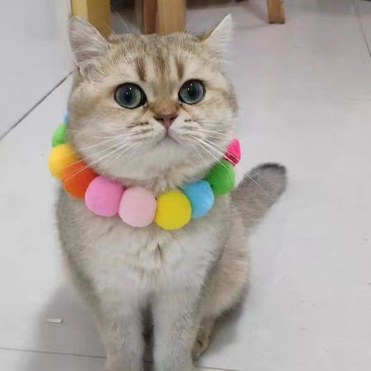 Collars Yarn Balls Pet Necklace Dog Cat Colorful