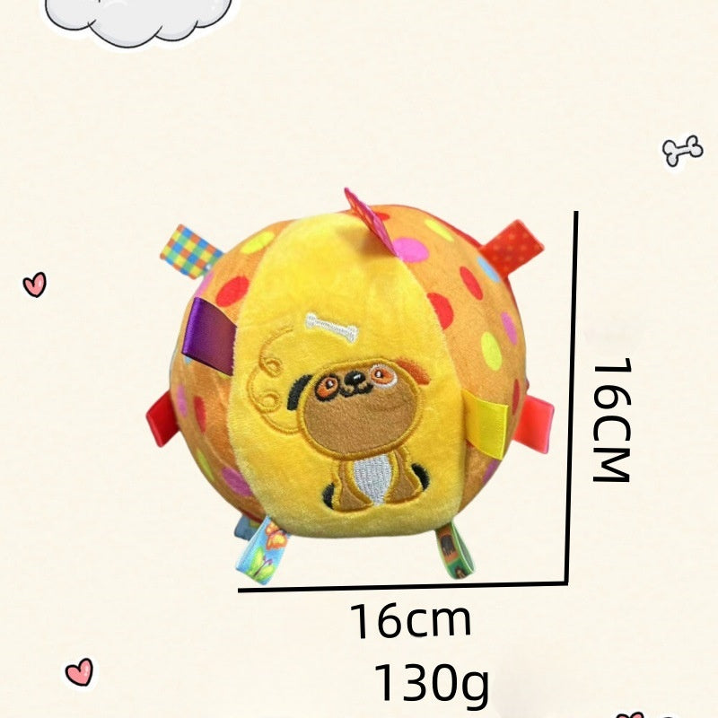 Soccer Ball Dog Toy with Bell - Plush Chew Ball for Boredom, Self-Play & Dental Health