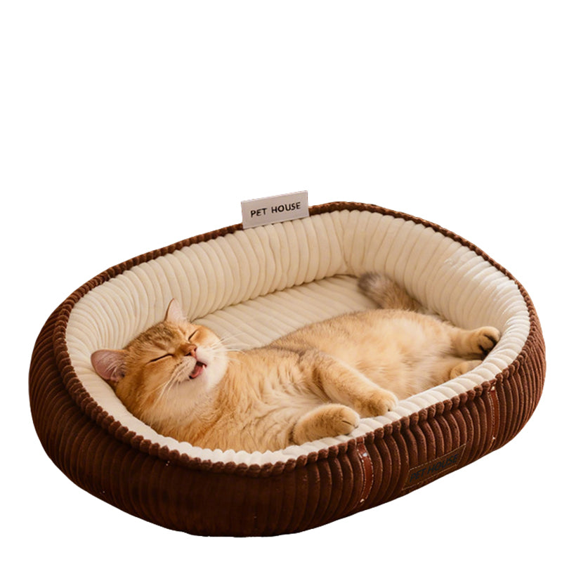Oval Cat Dog Bed Removable Cover