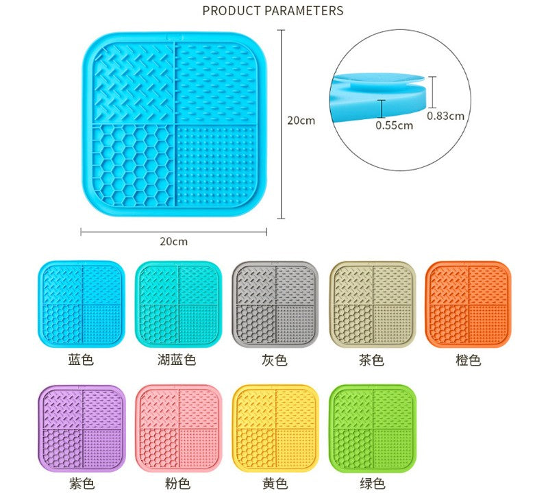 Pet Licking Mat with Suction Cups - Slow Feeder Silicone Pad for Dogs & Cats
