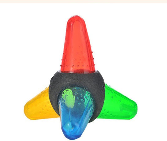 Indestructible Glow-in-the-Dark Dog Ball - Squeaky, High Bounce TPR Chew Toy