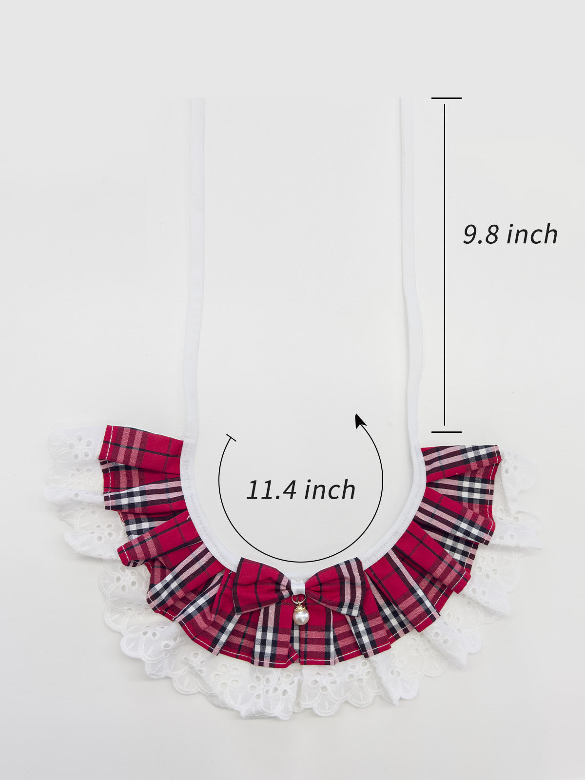 Cat Dog Collar Bandana Bowknot Plaid Adjustable