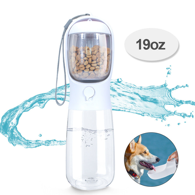 Multi-Function Pet Water Bottle & Food Container - Leak-Proof Portable Feeder for Outdoor Adventures