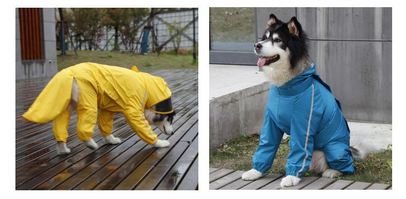 Full Coverage Dog Raincoat for Large Breeds - Waterproof All-Weather Coat for Border Collies, Golden Retrievers, Labradors