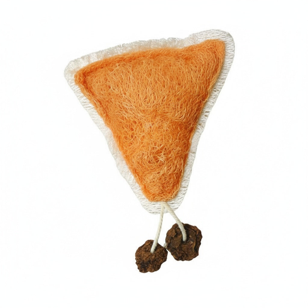 Organic Luffa Cat Toy Trio - Chew, Scratch, Tease for Dental Health & Fun