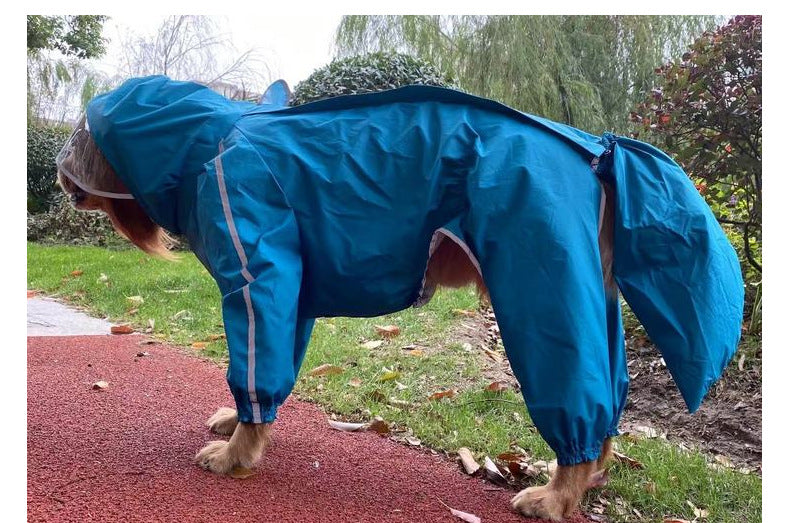 Full Coverage Dog Raincoat for Large Breeds - Waterproof All-Weather Coat for Border Collies, Golden Retrievers, Labradors