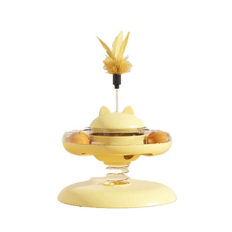 3-Tier Cat Track Toy - Interactive Ball Spinner with Multi-Level Orbit