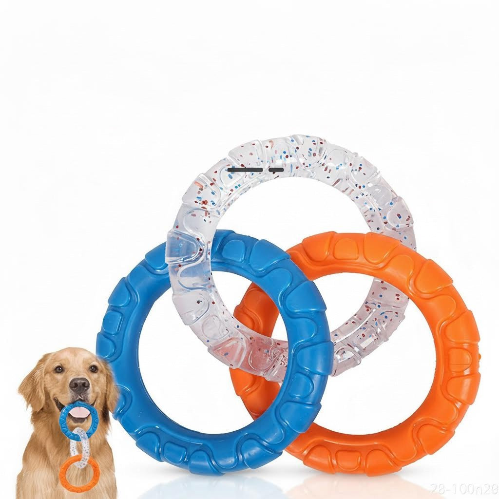 Triple Ring TPR Dog Chew Toy - Dental Cleaning, Boredom Relief for Dogs