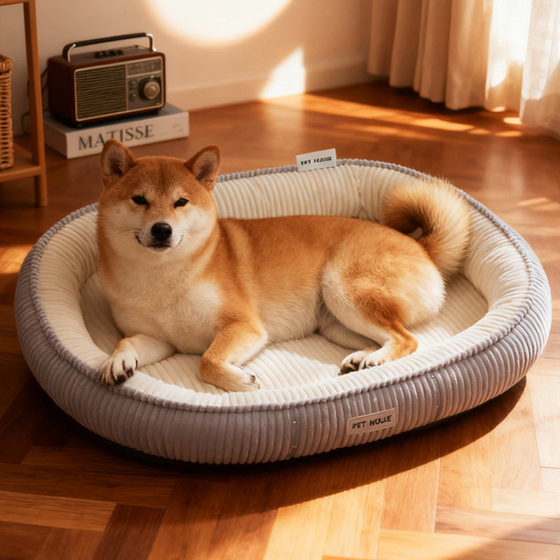 Oval Cat Dog Bed Removable Cover
