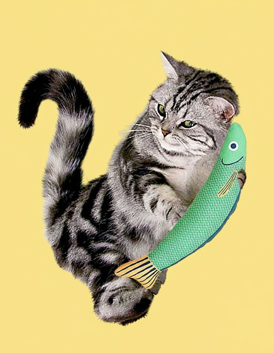 Realistic Catnip Fish Toy - Saury Shape, Durable Kicker for Boredom & Play