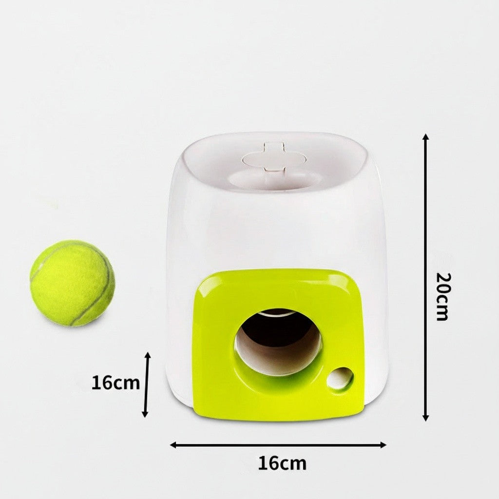 Smart Tennis Treat Launcher - Interactive Food Dispensing Dog Toy with Ball Launch & Training Rewards