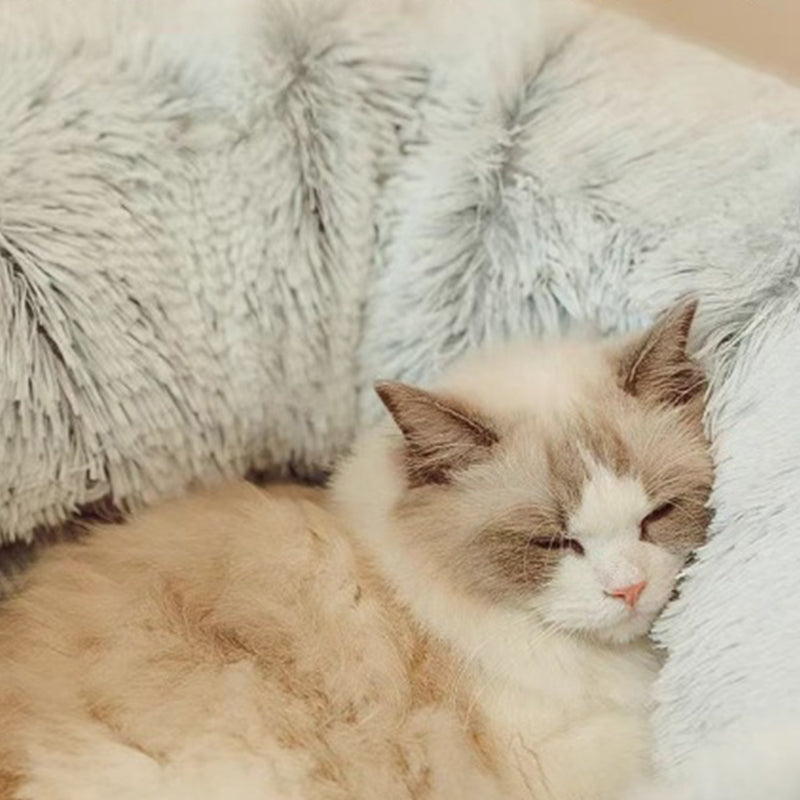 Plush Tunnel Cat Bed
