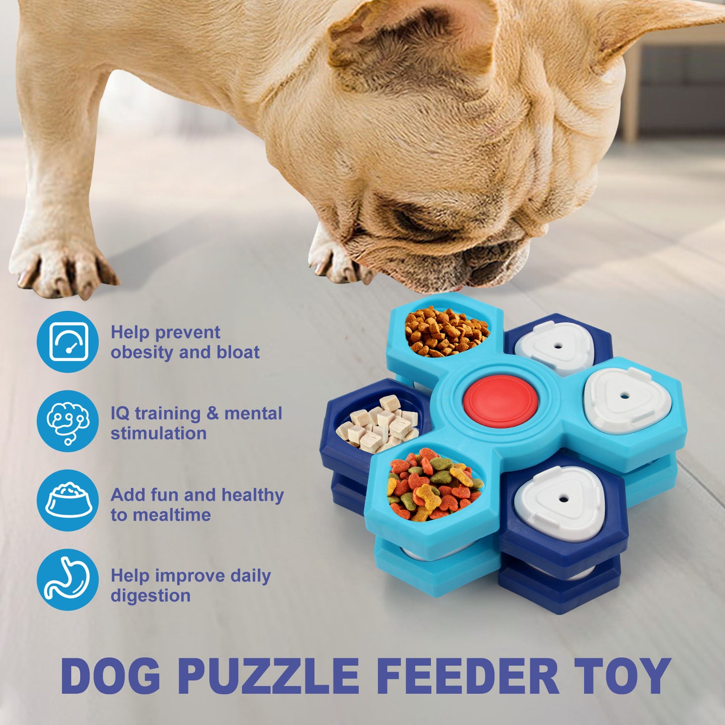 Rotating Puzzle Feeder - Multi-Layer Dog Slow Feeder & Mental Stimulation Toy