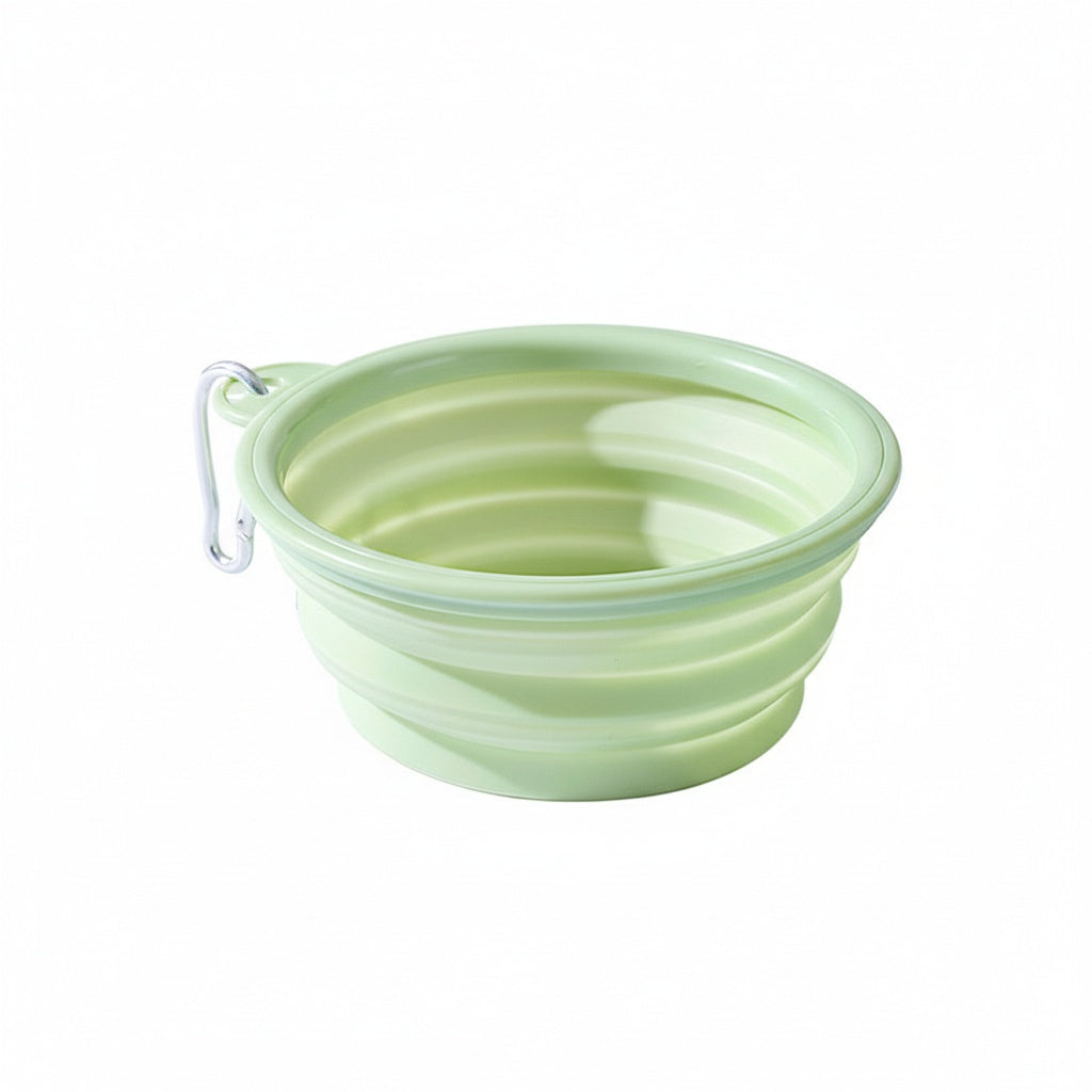 Macaron Color Foldable Pet Bowl - Silicone Portable Dog Cat Dish for Travel, Easy Pack Outdoor Feeder
