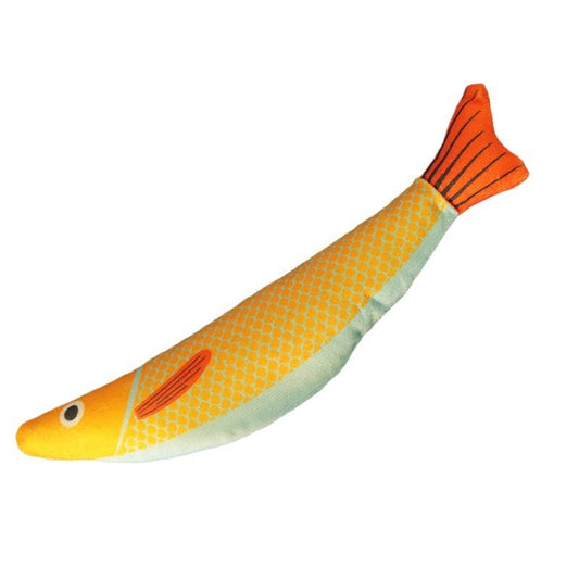 Self-Play Saury Cat Toy - Catnip Infused, Durable Kicker & Chew Toy for Kittens