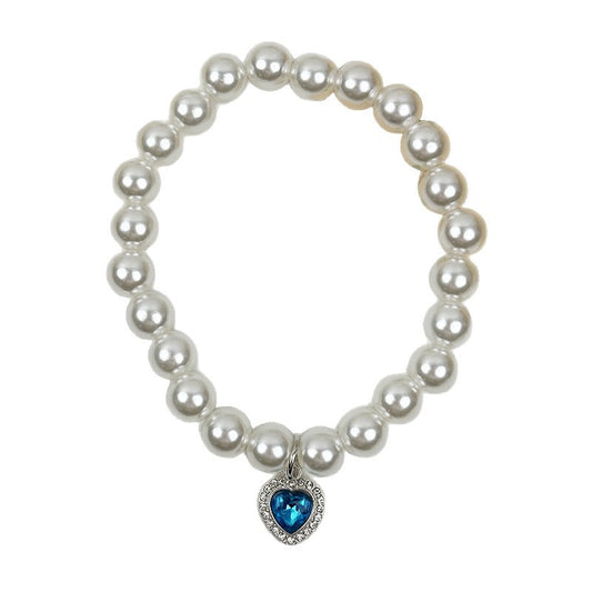 Pet Heart Pendant Necklace Faux Pearl Accent Collar for Cats and Dogs