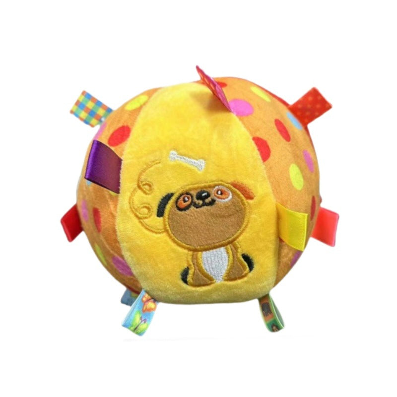 Soccer Ball Dog Toy with Bell - Plush Chew Ball for Boredom, Self-Play & Dental Health