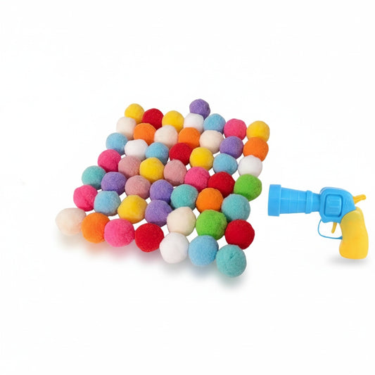 Cat Toy Gun with Plush Balls - Auto-Launch Interactive Wand, Boredom Buster for Indoor Cats