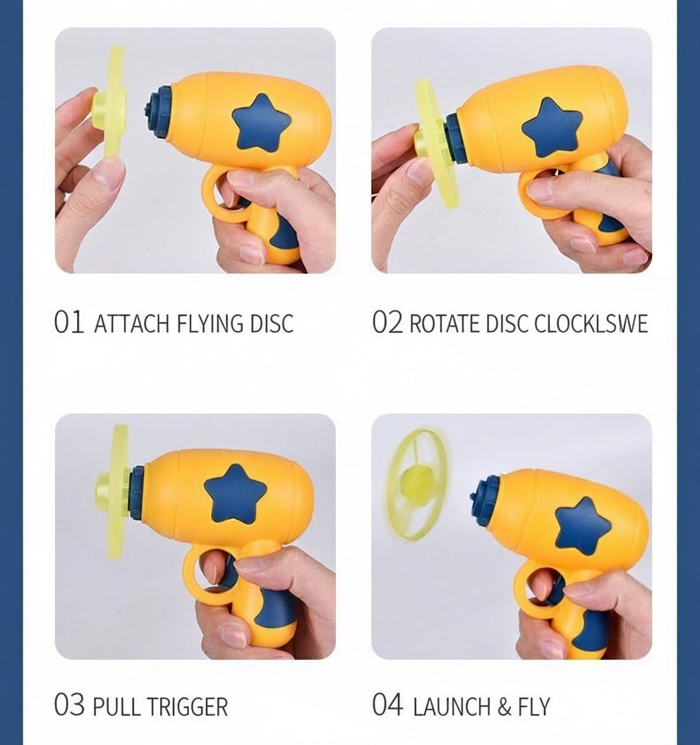 Cat Toy Gun with Flying Disks - Auto-Launch Spinner for High-Energy Cats