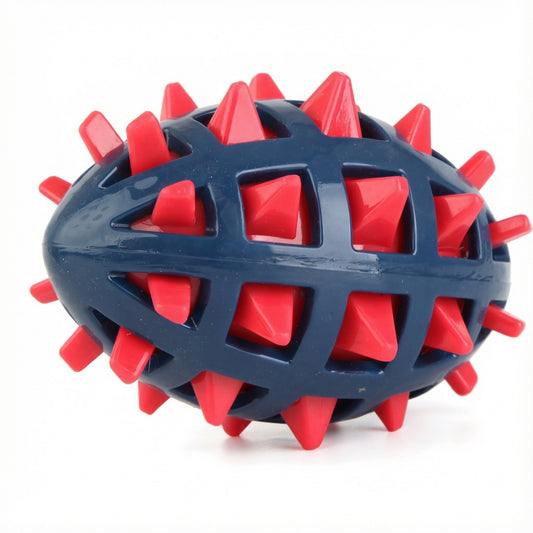 Squeaky Football Dog Toy with Massage Spikes - TPR, Floats, Aggressive Chew