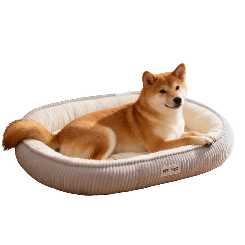 Oval Cat Dog Bed Removable Cover