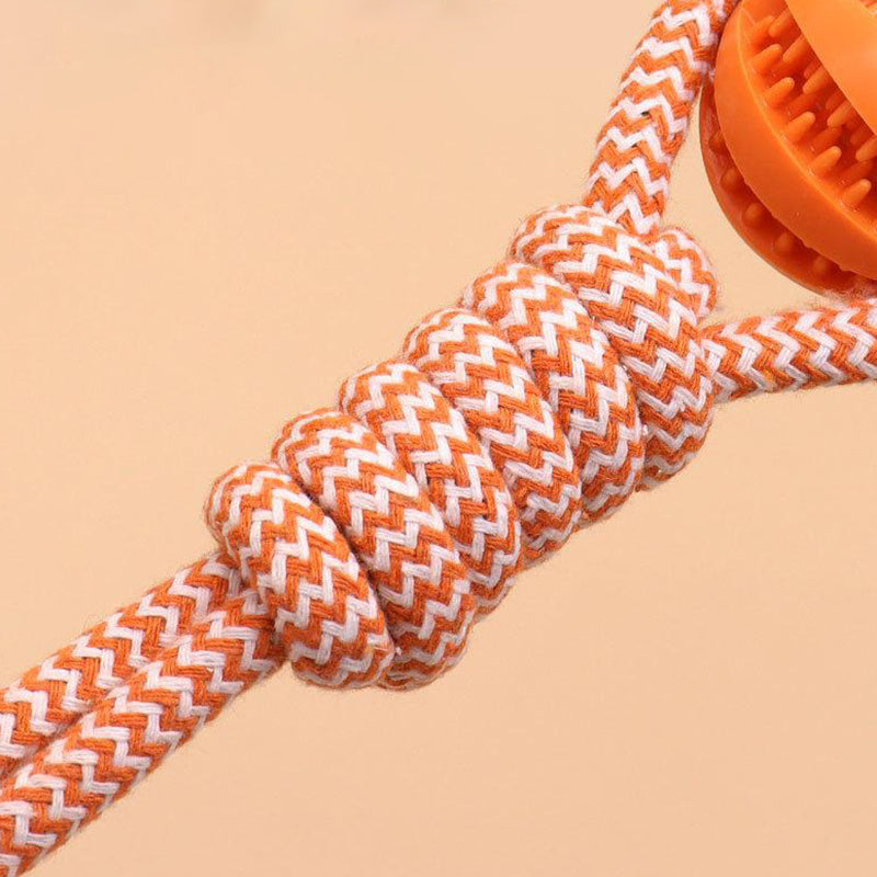 Woven Rope Food-Dispensing Pet Toy Ball
