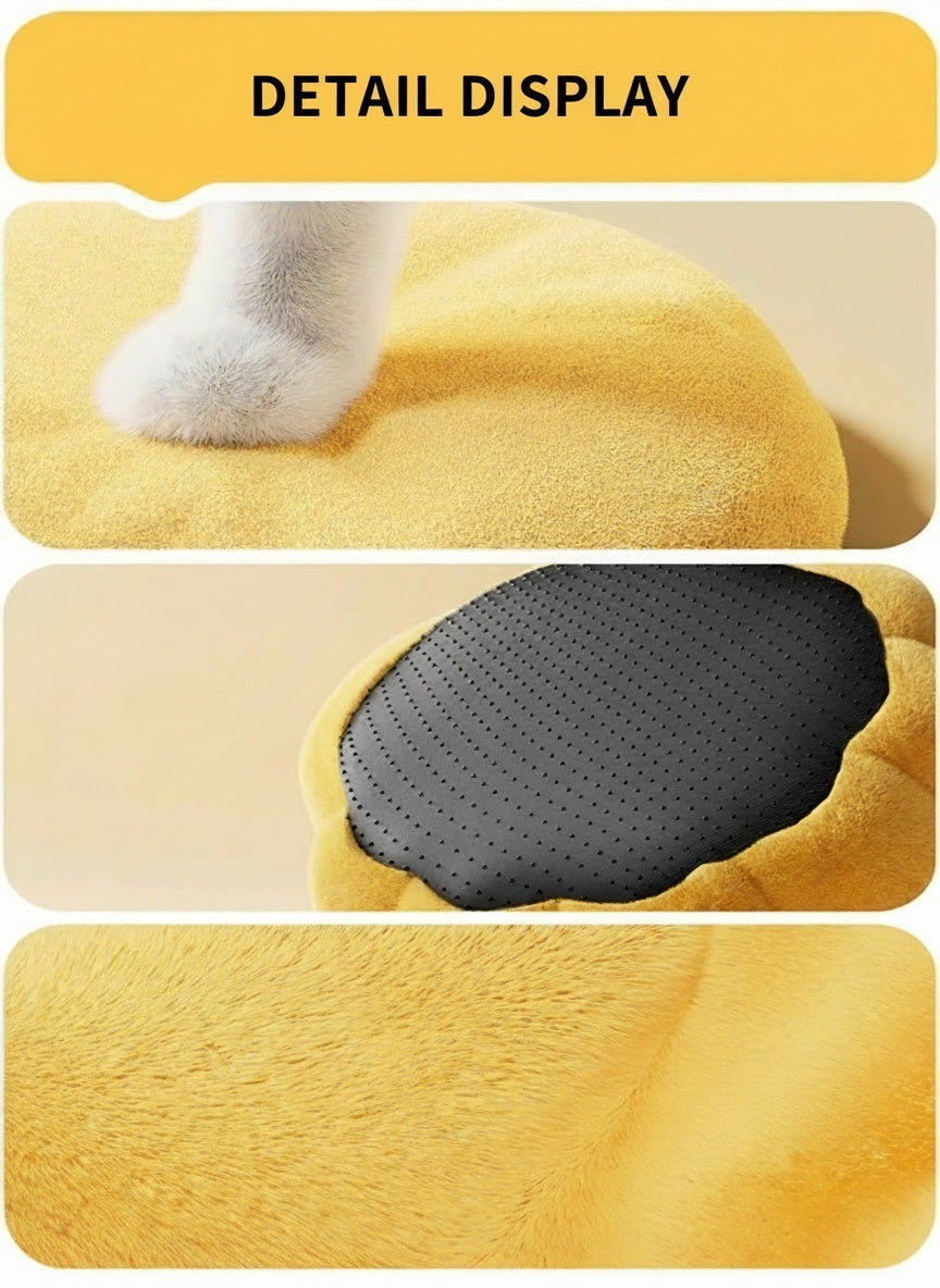 Semi-Enclosed Winter Pet Bed with Removable Cushion)